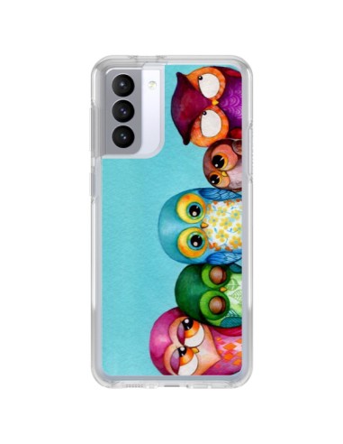 Coque Samsung Galaxy S21 FE Famille Chouettes - Annya Kai