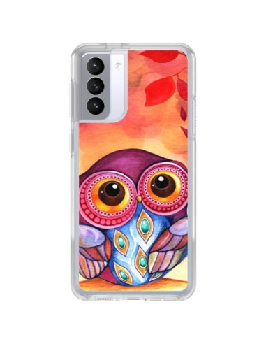 Coque Samsung Galaxy S21 FE Chouette Feuilles Automne - Annya Kai