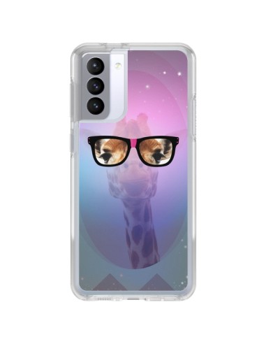 Coque Samsung Galaxy S21 FE Girafe Geek à Lunettes - Aurelie Scour