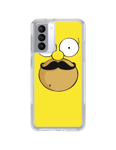 Coque Samsung Galaxy S21 FE Homer Movember Moustache Simpsons - Bertrand Carriere