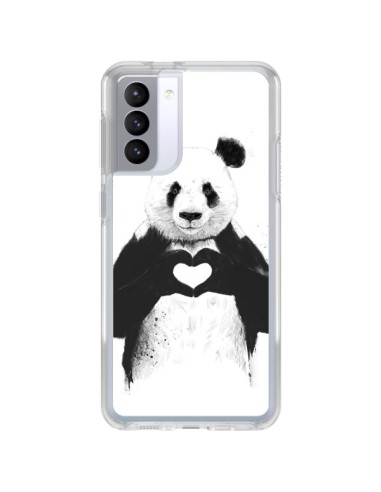 Coque Samsung Galaxy S21 FE Panda Amour All you need is love - Balazs Solti