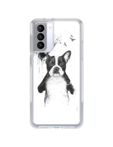 Coque Samsung Galaxy S21 FE Lover Bulldog Chien Dog My Heart Goes Boom - Balazs Solti
