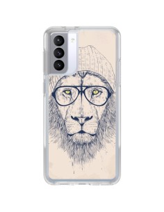 Samsung Galaxy S21 FE Case Cool Lion Glasses - Balazs Solti