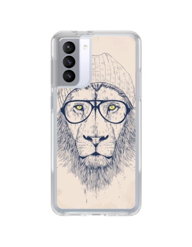 Samsung Galaxy S21 FE Case Cool Lion Glasses - Balazs Solti