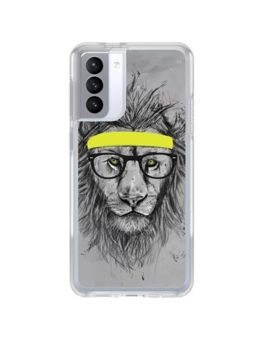 Samsung Galaxy S21 FE Case Hipster Lion - Balazs Solti