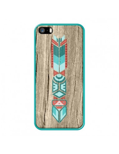 Coque Totem Tribal Azteque Bois Wood pour iPhone 5 et 5S - Jonathan Perez
