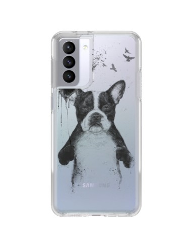 Coque Samsung Galaxy S21 FE Love Bulldog Dog Chien Transparente - Balazs Solti