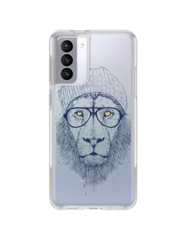 Coque Samsung Galaxy S21 FE Cool Lion Swag Lunettes Transparente - Balazs Solti