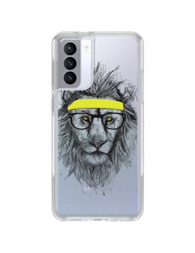 Samsung Galaxy S21 FE Case Hipster Lion Clear - Balazs Solti