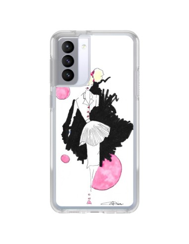 Coque Samsung Galaxy S21 FE Demoiselle Femme Fashion Mode Rose - Cécile