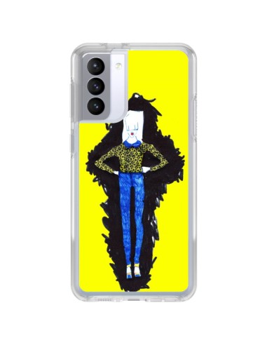 Coque Samsung Galaxy S21 FE Julie Femme Fashion Mode Jaune - Cécile