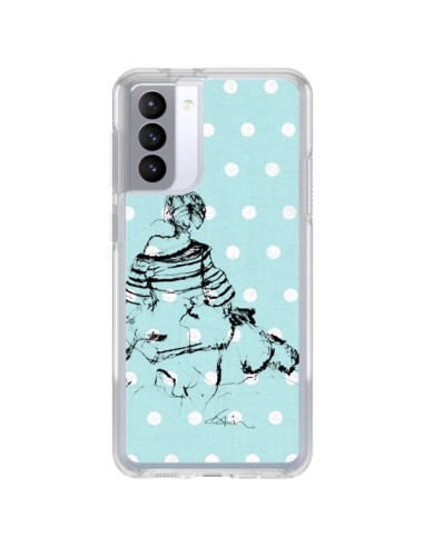 Coque Samsung Galaxy S21 FE Croquis Pois Femme Fashion Mode - Cécile