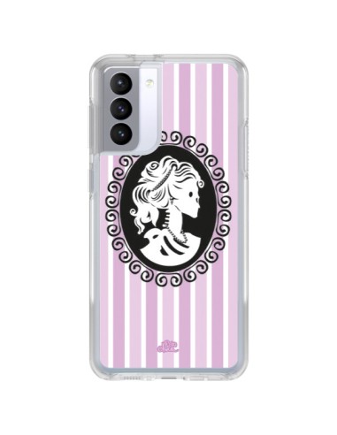 Coque Samsung Galaxy S21 FE Camée Squelette Rose et Bleue - Enilec