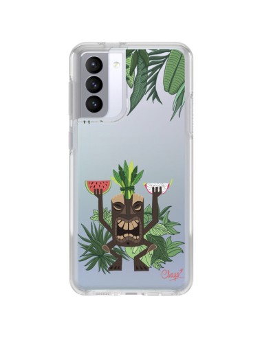 Cover Samsung Galaxy S21 FE Tiki Thailandia Giungla Legno Trasparente - Chapo