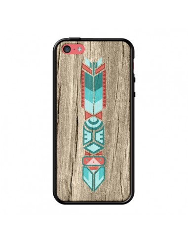 Coque Totem Tribal Azteque Bois Wood pour iPhone 5C - Jonathan Perez