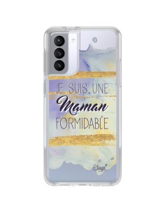 Cover Samsung Galaxy S21 FE Sono una Mamma Formidabile Viola Trasparente - Chapo