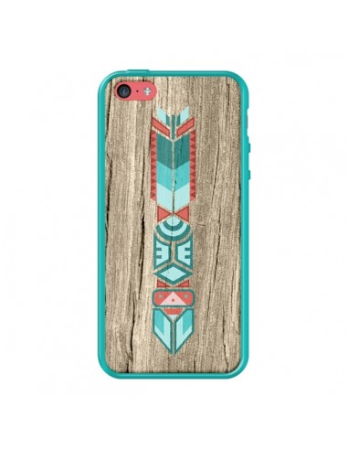 Coque Totem Tribal Azteque Bois Wood pour iPhone 5C - Jonathan Perez