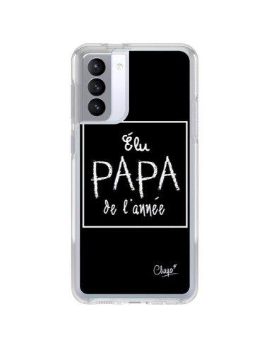 Coque Samsung Galaxy S21 FE Elu Papa de l'Année Noir - Chapo