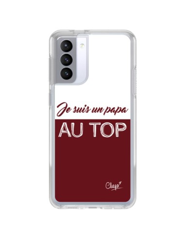 Cover Samsung Galaxy S21 FE Sono un Papà al Top Rosso Bordeaux - Chapo