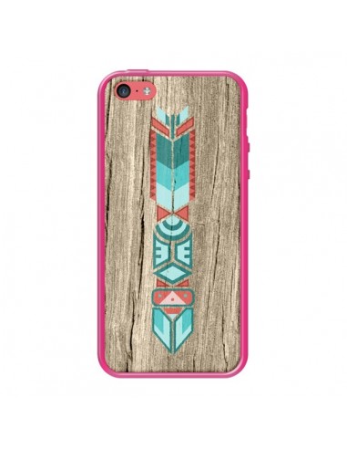Coque Totem Tribal Azteque Bois Wood pour iPhone 5C - Jonathan Perez
