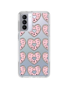 Coque Samsung Galaxy S21 FE Donuts Heart Coeur Rose Pink Transparente - Claudia Ramos