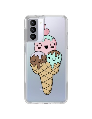 Coque Samsung Galaxy S21 FE Ice Cream Glace Summer Ete Cerise Transparente - Claudia Ramos