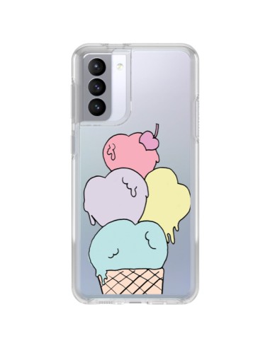 Samsung Galaxy S21 FE Case Ice cream Summer Heart Clear - Claudia Ramos