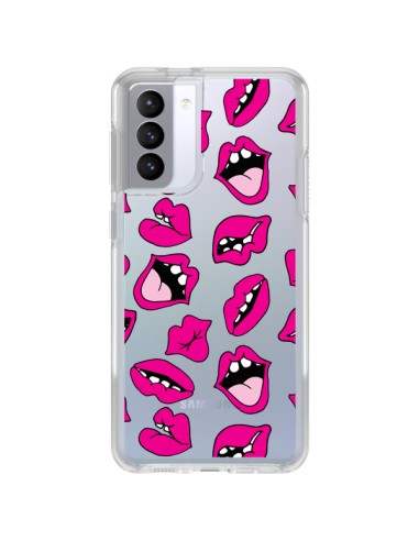 Samsung Galaxy S21 FE Case Lips Kiss Clear - Claudia Ramos