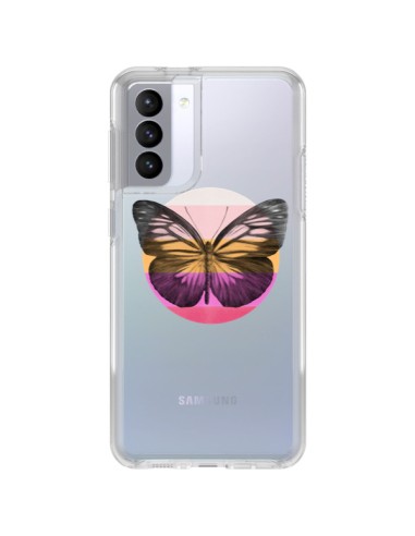 Cover Samsung Galaxy S21 FE Farfalla Trasparente - Eric Fan