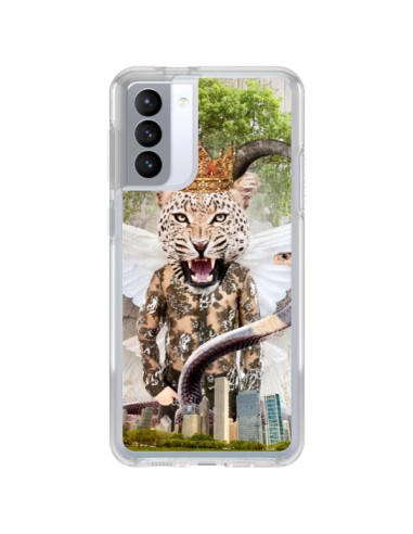 Coque Samsung Galaxy S21 FE Hear Me Roar Leopard - Eleaxart