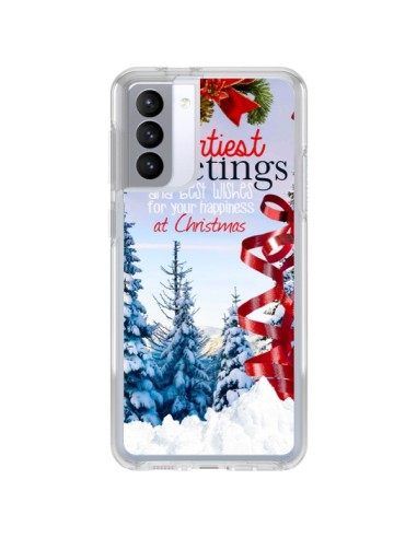 Coque Samsung Galaxy S21 FE Voeux Joyeux Noël - Eleaxart