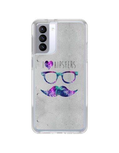 Coque Samsung Galaxy S21 FE I Love Hipsters - Eleaxart