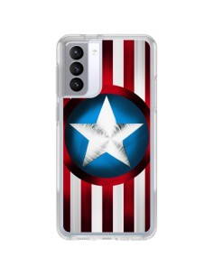 Coque Samsung Galaxy S21 FE Captain America Great Defender - Eleaxart