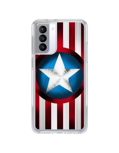 Cover Samsung Galaxy S21 FE Capitan America Grande Difensore - Eleaxart