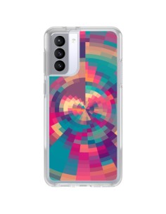 Coque Samsung Galaxy S21 FE Spirales de Couleurs Rose Violet - Eleaxart