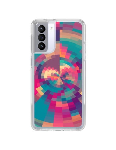 Cover Samsung Galaxy S21 FE Spirales di Colori Rosa Viola - Eleaxart