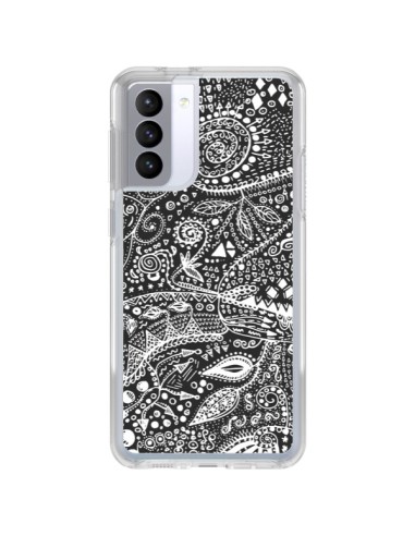 Samsung Galaxy S21 FE Case Aztec Black and White - Eleaxart