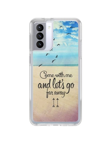 Coque Samsung Galaxy S21 FE Let's Go Far Away Beach Plage - Eleaxart