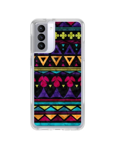 Coque Samsung Galaxy S21 FE Triangles Pattern Azteque - Eleaxart