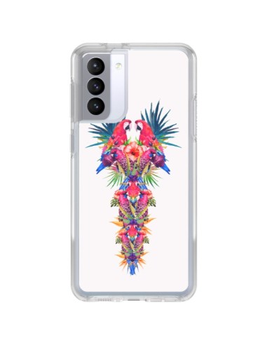 Coque Samsung Galaxy S21 FE Parrot Kingdom Royaume Perroquet - Eleaxart
