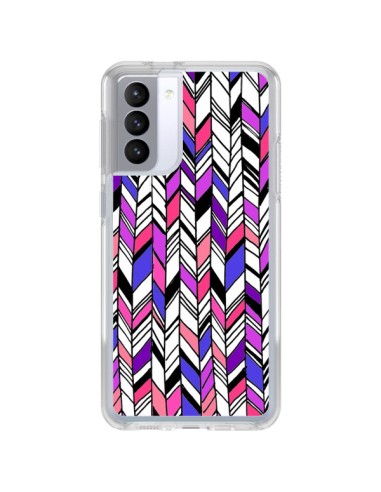 Samsung Galaxy S21 FE Case Graphic Aztec Pink Purple - Léa Clément