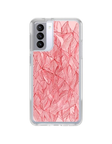 Coque Samsung Galaxy S21 FE Courbes Meandre Rouge Cerise -  Léa Clément