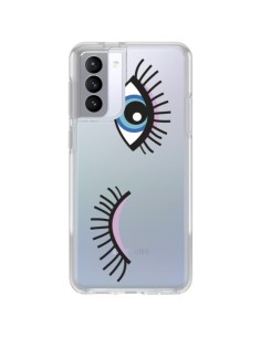 Samsung Galaxy S21 FE Case Eyes Blue Clear - Léa Clément