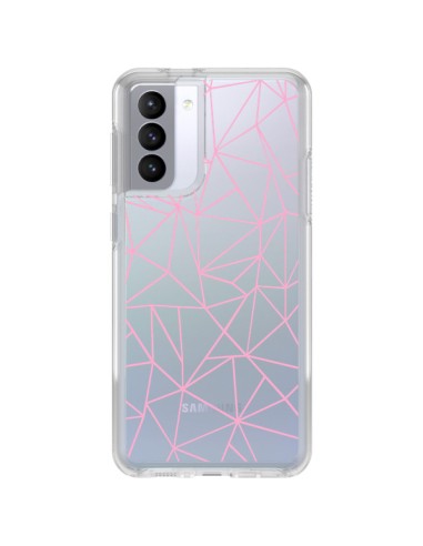 Samsung Galaxy S21 FE Case Lines Triangle Pink Clear - Project M