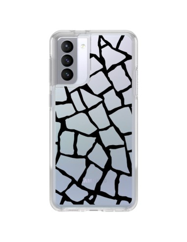 Samsung Galaxy S21 FE Case Giraffe Mosaic Black Clear - Project M