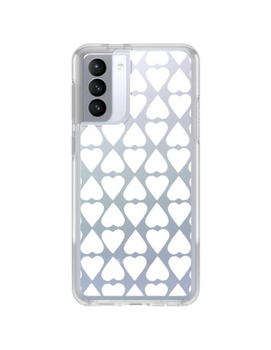 Cover Samsung Galaxy S21 FE Cuore Bianco Trasparente - Project M