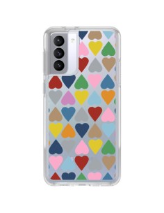Cover Samsung Galaxy S21 FE Cuore Colorato Trasparente - Project M