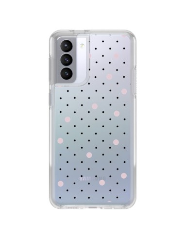 Cover Samsung Galaxy S21 FE Punti Rosa Trasparente - Project M