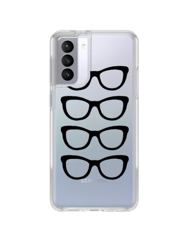 Coque Samsung Galaxy S21 FE Sunglasses Lunettes Soleil Noir Transparente - Project M