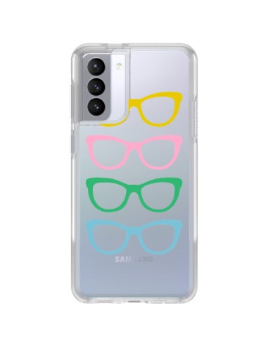 Coque Samsung Galaxy S21 FE Sunglasses Lunettes Soleil Couleur Transparente - Project M